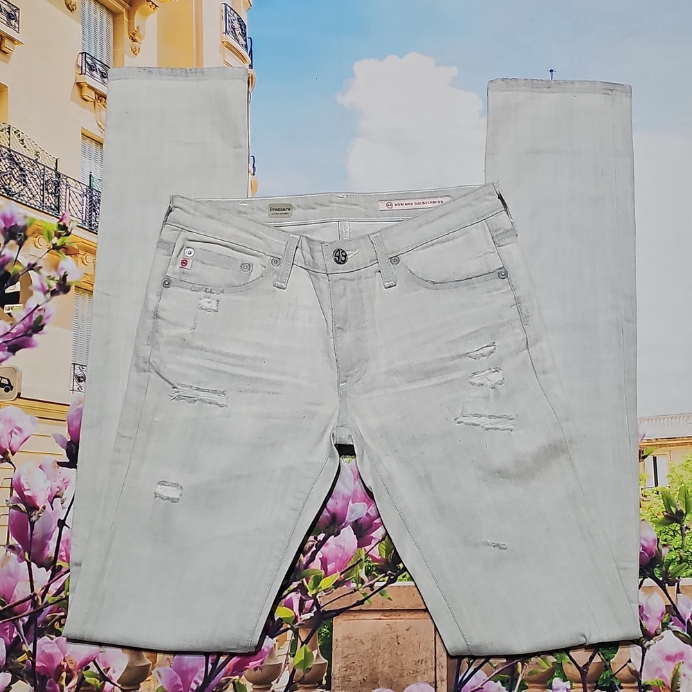 Adriano Goldschmied Distressed Skinny Straight Jeans Size 26‎ - Picture 2 of 12